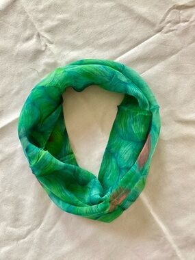 Artistic Emerald & Teal Abstract Print Infinity Scarf